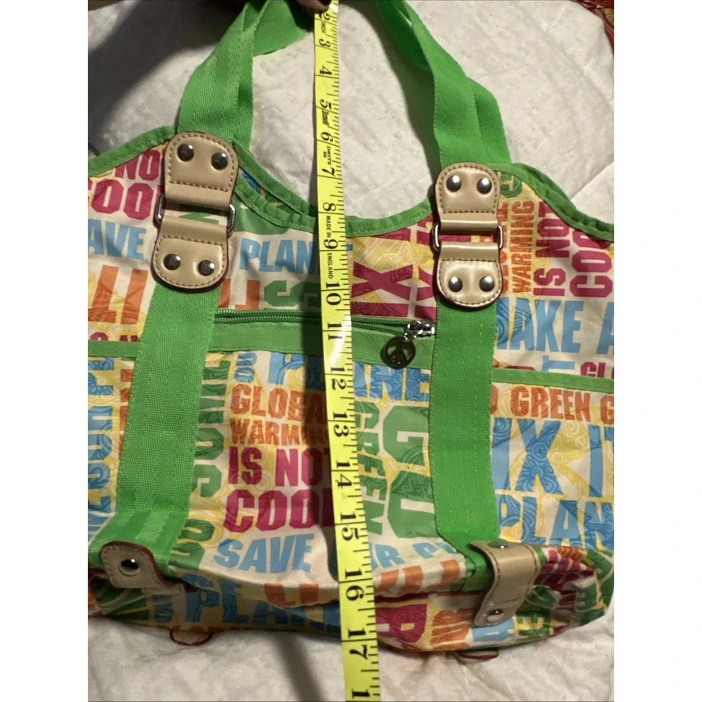 Save Our Planet Global Warming Purse‎ Bag Peace Zipper Drink Pockets